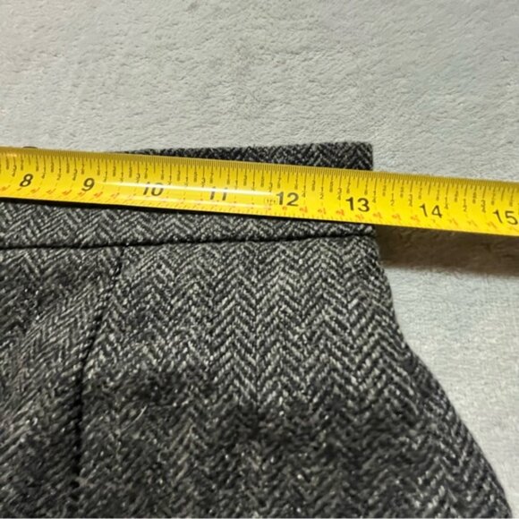 Babaton Pull On Dark Grey Herringbone Wool Blend Lined Ankle/Cropped Dress Pants - Picture 11 of 14